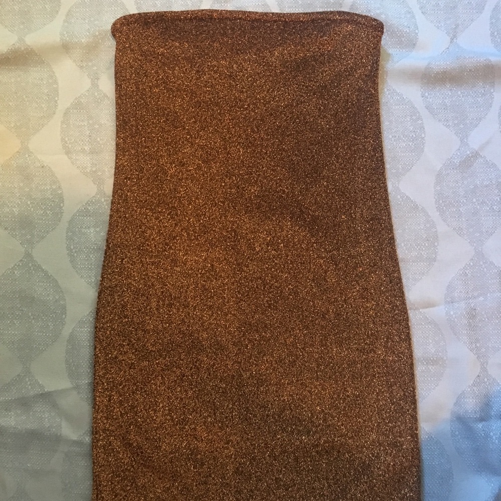 Forever 21 Gold Sparkle Tube Dress